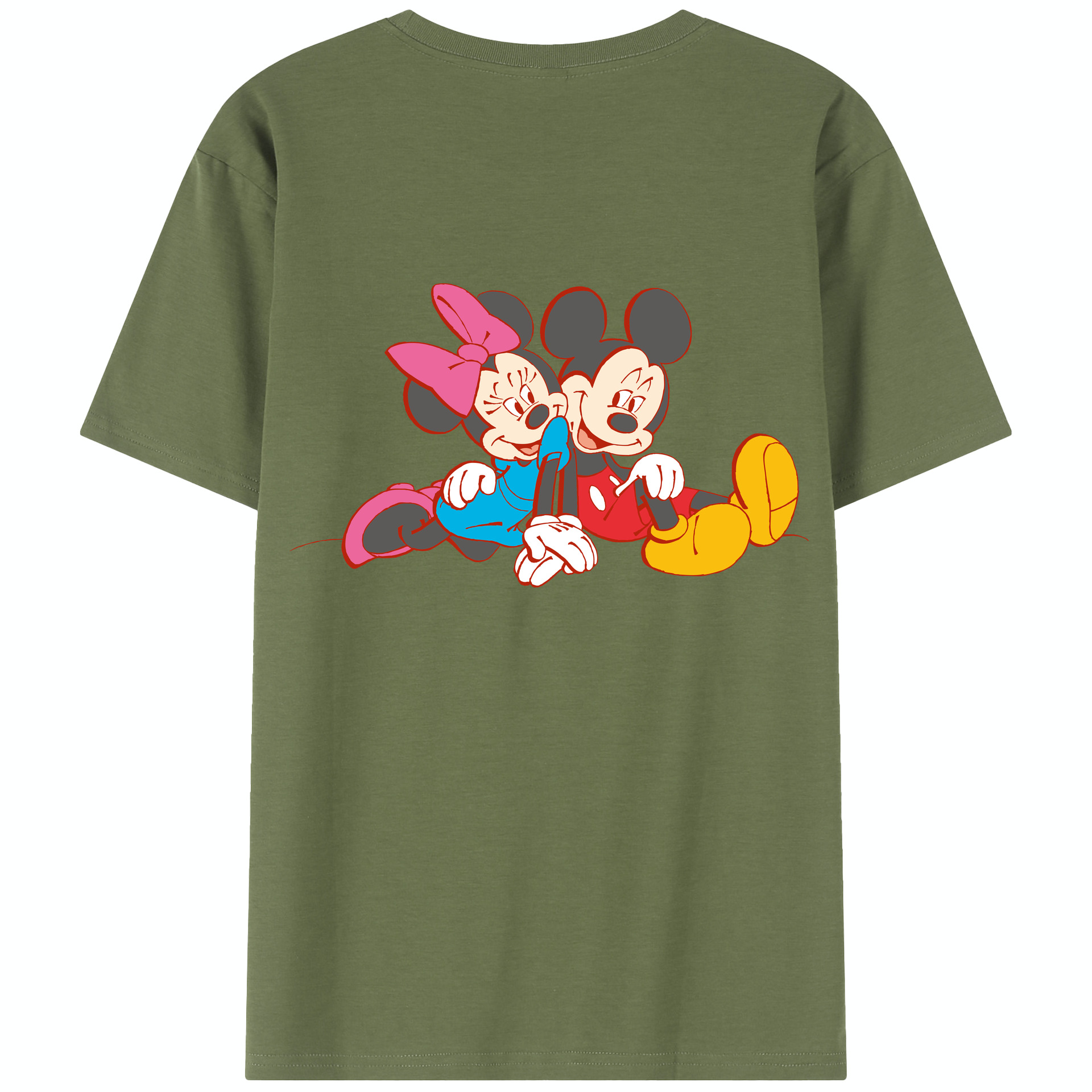 （画像用） ミッキーマウス Mickey Mouse 綿100％半袖Tシャツ（背面プリント）